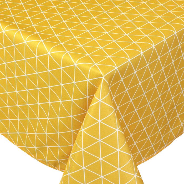 Nappe rectangle 150x250 cm imprimée 100% polyester PACO géométrique jaune Maïs Jaune