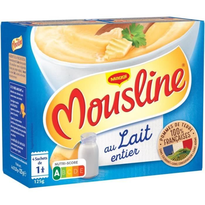 MOUSLINE - Purée Tendresse De Lait Avec Doseur 125G - Lot De 4