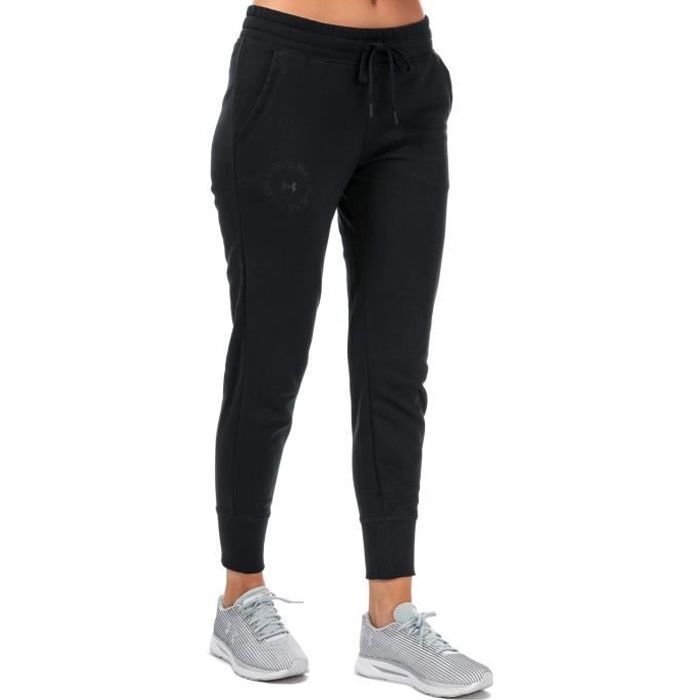Pantalon De Jogging Under Armour Rival Fleece Metallic Pour Femme En Noir.