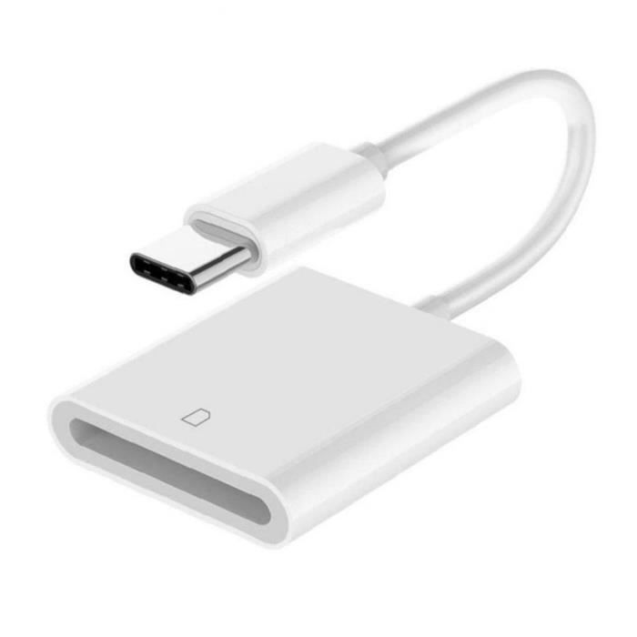 Lecteur de carte SD USB C, USB Type C à la carte SD Caméra Camera Adaptateur Compatible avec 2018 iPad Pro (Blanc)