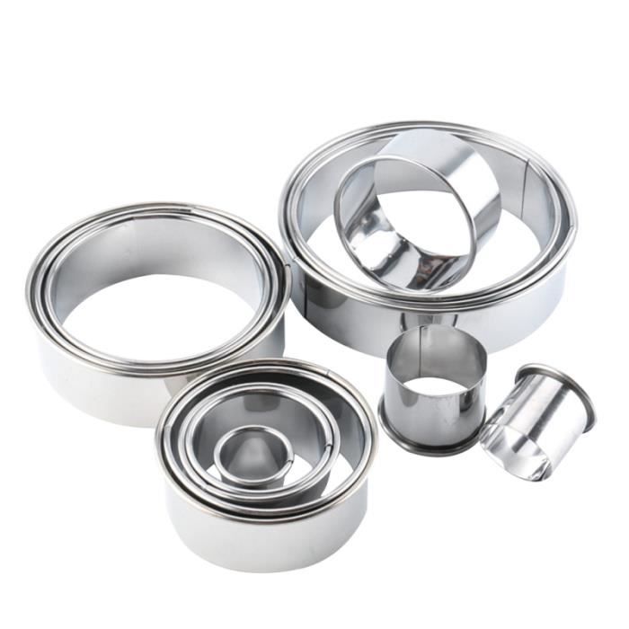 14 pièces moules de coupe ensemble en acier inoxydable formes rondes moule de cuisson à chocolat pour DECOUPOIR - EMPORTE-PIECE