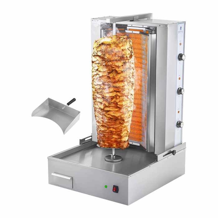 machine a kebab grill electrique inox broche 6 resistances 6000 w 730mm 400 v