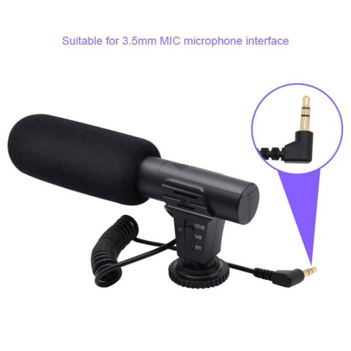 Microphone cardioïde superbe micro équipement photographique caméra stéréo microphone pour appareil photo reflex numérique
