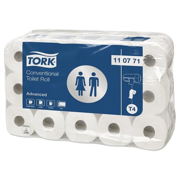 Tork 110771 Papier toilette Advanced - Blanc - 2 plis - lot de 30 - 30 x 400 feuilles: N: Commerce, Industrie & Science