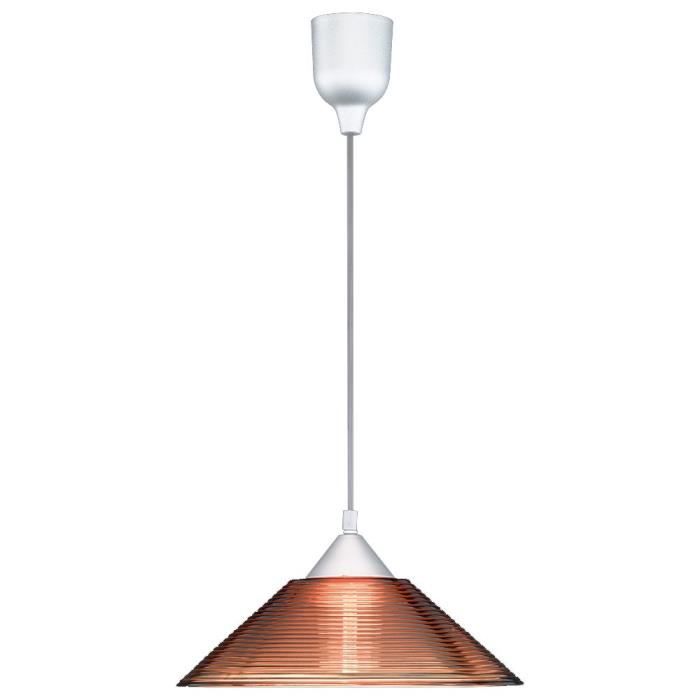Suspension luminaire plafond verre ambre-transparent rayures TRIO 301400124