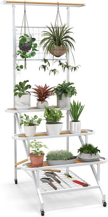 Étagère de support de plante en métal pour intérieur extérieur 4 étages porte-pot de fleur étagères support de jardinière multiple support de stockage d'affichage pour balcon salon jardin pa Étagère de support de plante en métal pour intérieur extérieur 4 étages porte-pot de fleur étagères support de jardinière multiple support de stockage d'affichage pour balcon salon jardin pa