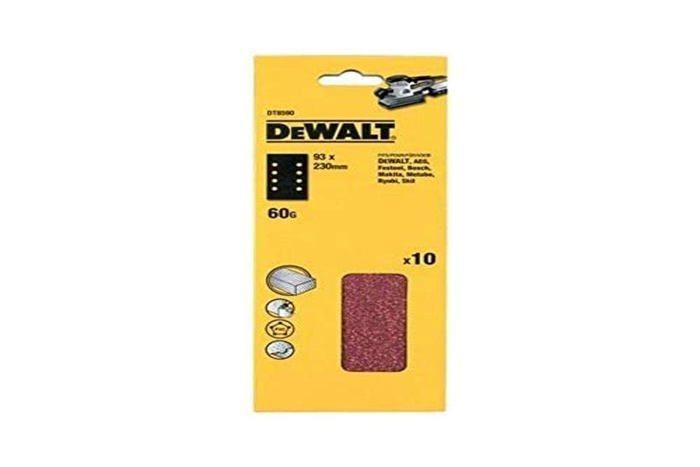 Dewalt Papier de verre - DT8590-QZ - 1/3 hoja perforada - 10pcs - Grain oxyde daluminium