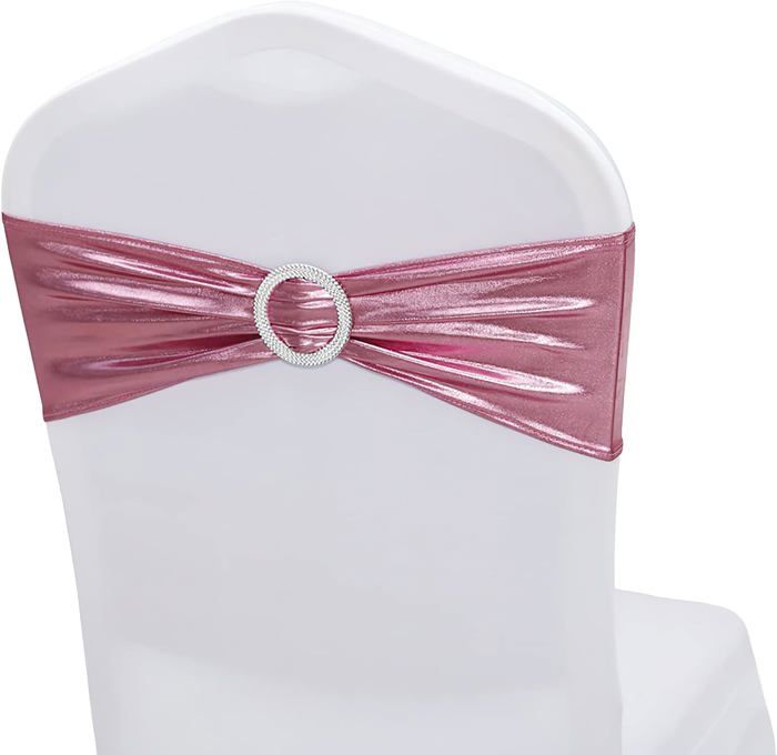 WENSINL Lot De 50 Rubans De Chaise En élasthanne Pour Décoration De Fête, élastiques Avec Boucle Coulissante, Nœuds De Chaise Pour Réception De Mariage, Sans Housses De Siège Blanches (bleu Marine