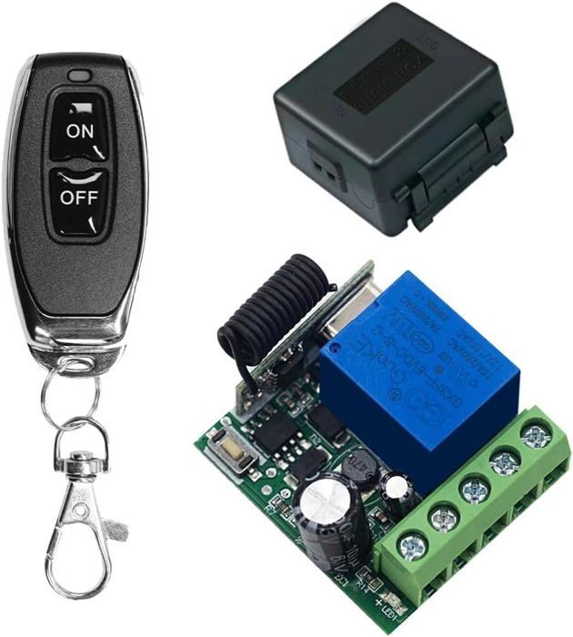 QIACHIP Module Télécommande Sans Fil 1 Canal 433MHz - Relais DC 3.6V à 30V Avec 4 Émetteurs, Portée Longue