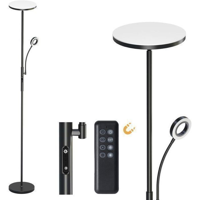 Modlicht 35W Lampadaire LED Dimmable Lampadaires sur pied Salon avec Télécommande & Contrôle tactile 3000-6000K Moderne