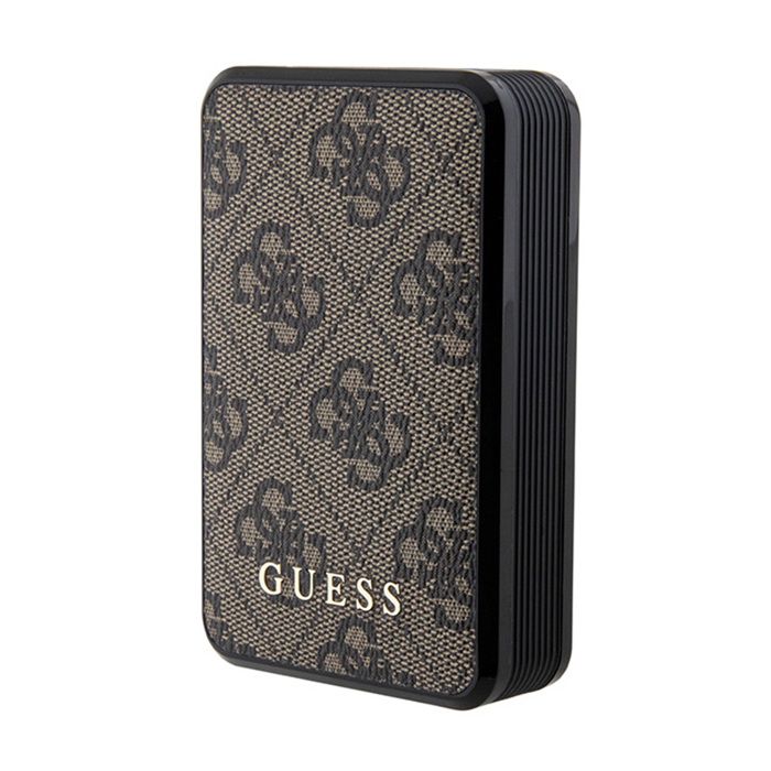 Guess 4G Cuir Métal Logo - Power Bank 10000 mAh 18W Marron - vue 2