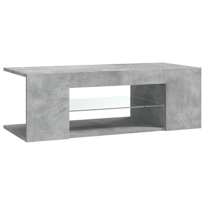 Meuble TV - Banc TV - Table TV - avec lumières LED - Gris béton - 90x39x30 cm - T330