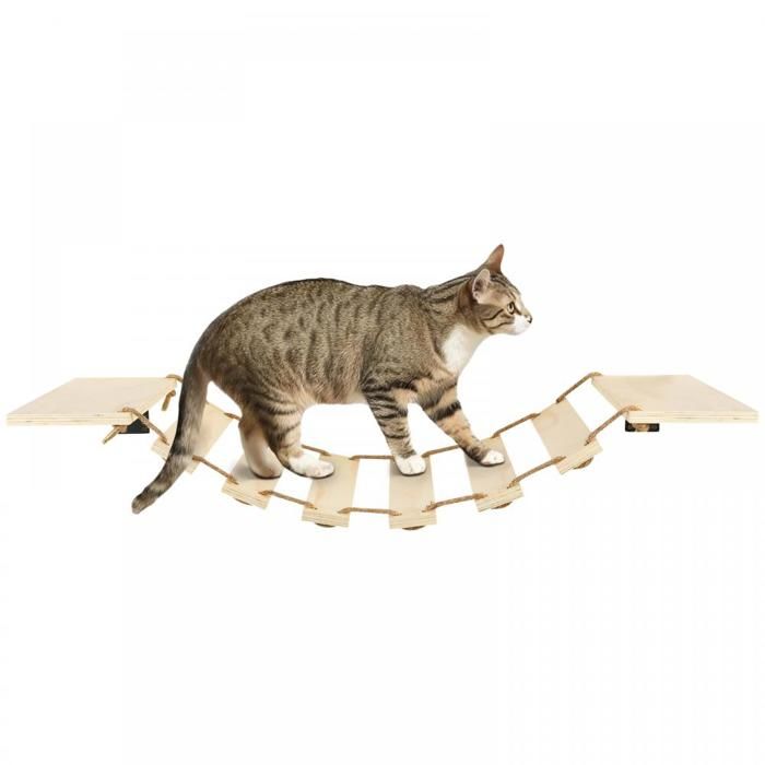 Comparer les prix de Pont en bois pour chats-XJING-Echelle pour chats-Jouets d'escalade pour chats-Entraînement au saut pour chats 32.5**15.5*85