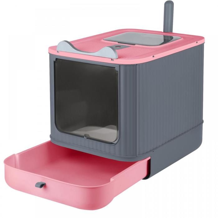 Meilleurs prix pour YIYI. BAC À LITIÈRE POUR CHAT DE TYPE TIROIR AVEC PELLE À LITIÈRE POUR CHAT ROSE 445*345*365CM.