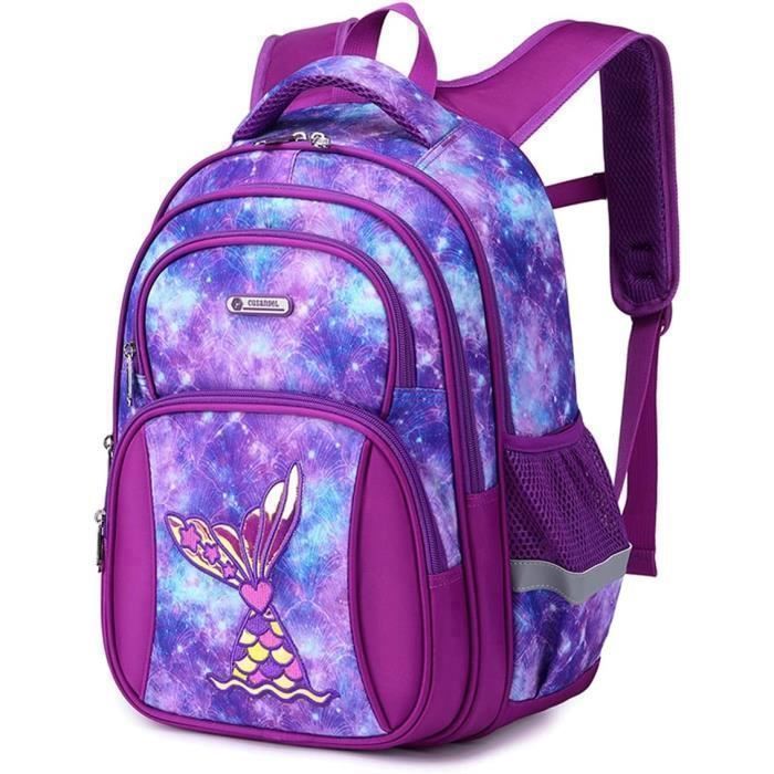 Cartable Fille Primaire Sacs dcole pour Filles lger tanche Sac Dos pour maternelle et primaire Violet CARTABLE