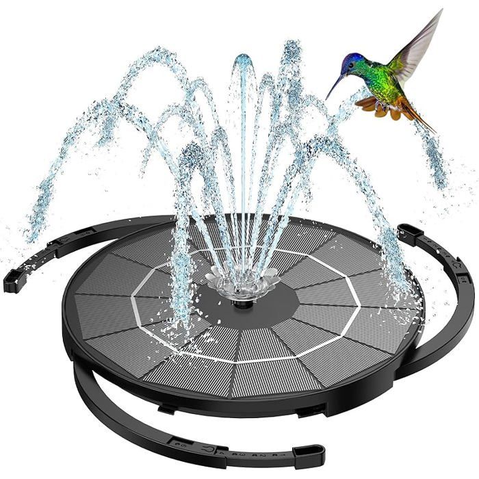 FONTAINE DE JARDIN,HGA008280-B--Fontaine Solaire Flottante 16cm 18cm, Pompe à Eau, Bain'oiseaux