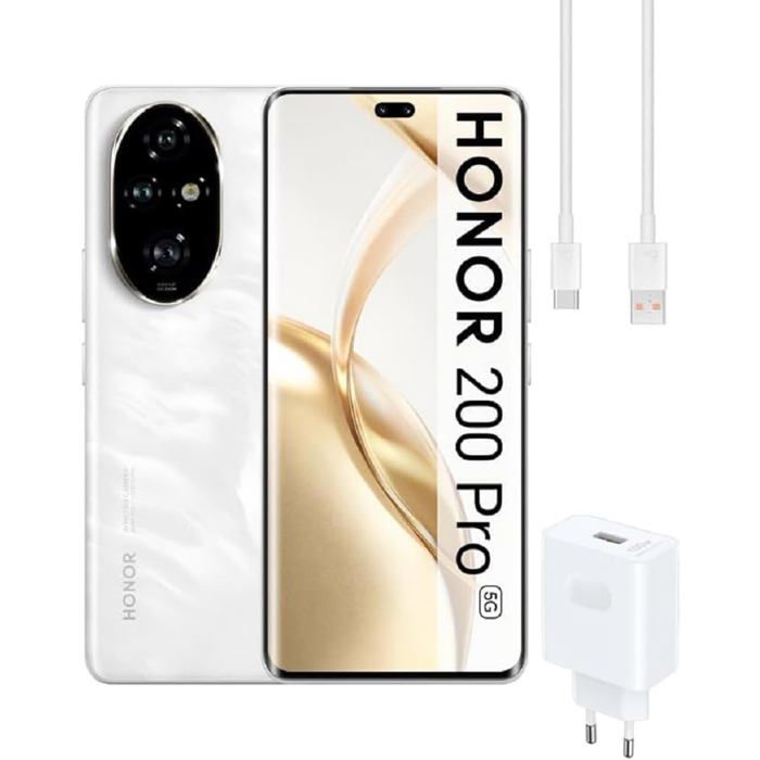 Smartphone HONOR 200 Pro 5G 12Go+ Écran AMOLED 678 Triple Caméra 50 MP