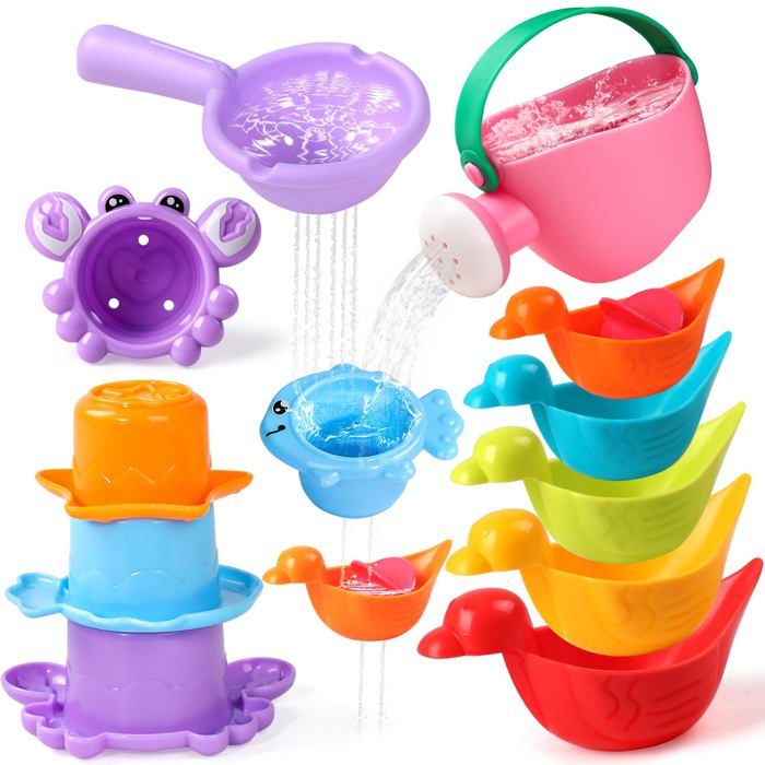 Jouets de Bain Bébé 1 2 3 Ans - Jeux dEau Flottants pour Piscine Enfant - Cadeau Tout-Petit