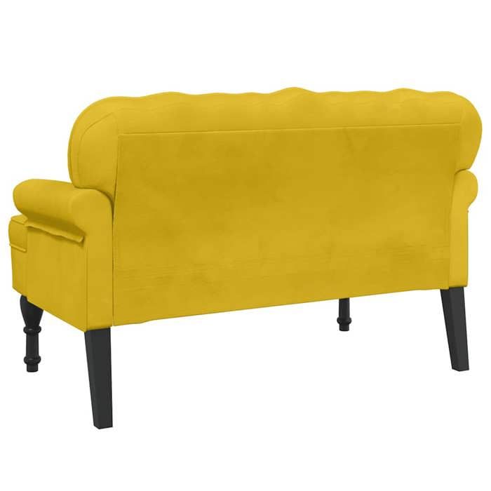 Black Friday Banc salon - JILL - Banquette/Coffre - avec dossier jaune 119 5x64 5x75 cm - velours BB350