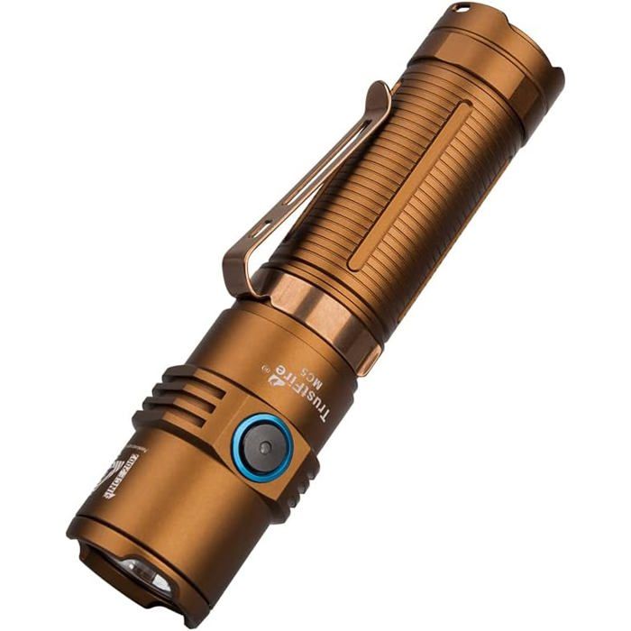 Lampe de Poche TrustFire MC5 EDC 3300 Lumens LED Rechargeable IP68 Jaune Désert
