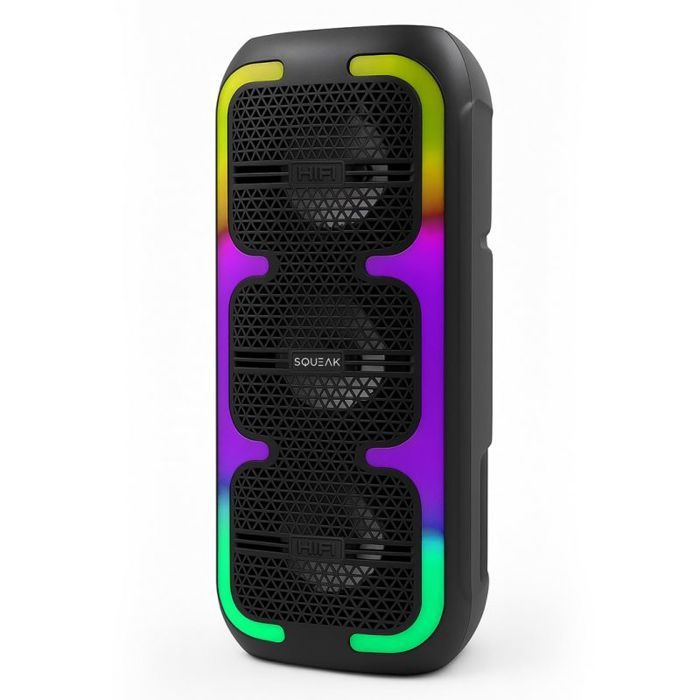 Squeak SQ1009 Enceinte portable stéréo KARAOKÉ Bluetooth 5.3 45W — Batterie 10h AUX FM (Noir)