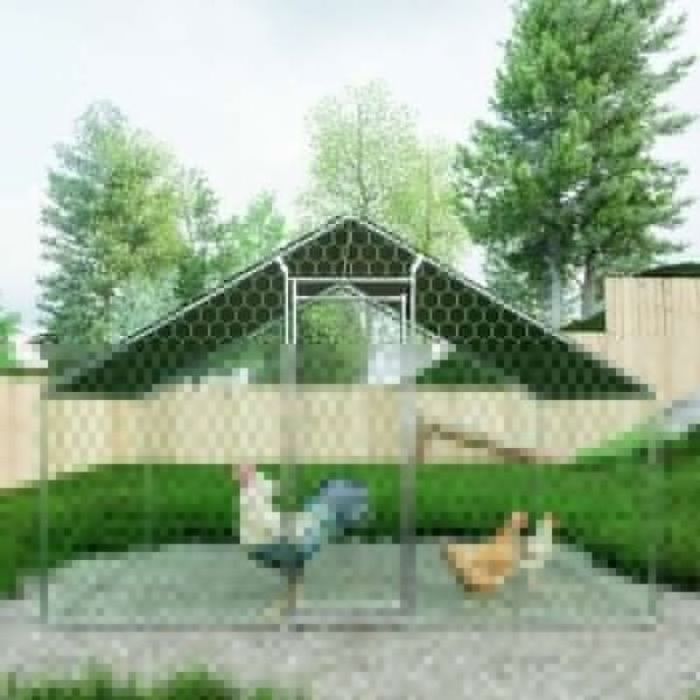 Poulailler-KIMFEAD- 3x2x2m-Poulailler en métal -Avec verrou de sécurité -pour poules lapins et autres petits animaux POULAILLER