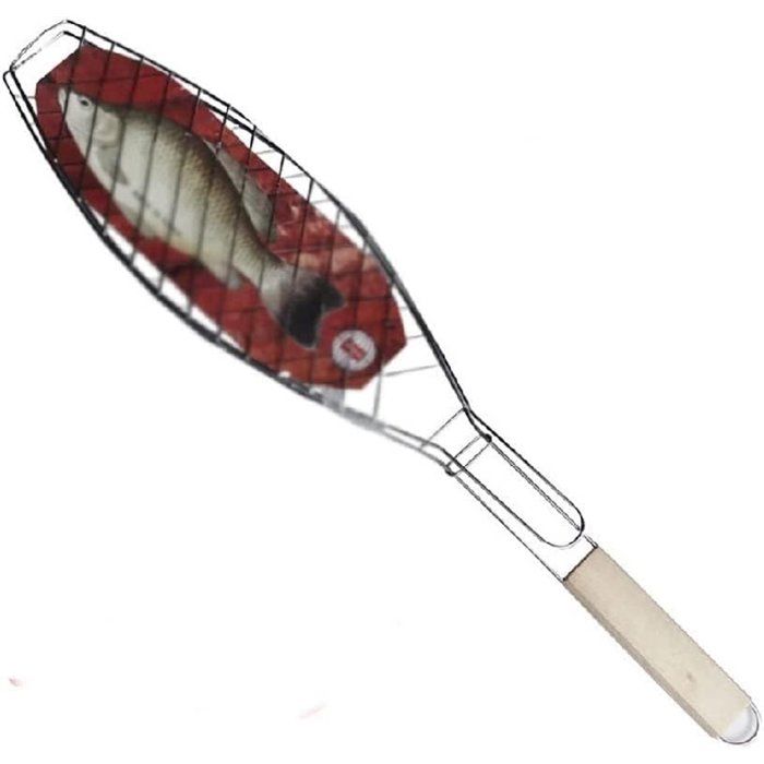 Grille à poisson Barbecook - 56 x 12 x 2 cm idéale pour griller poissons entiers et filets.