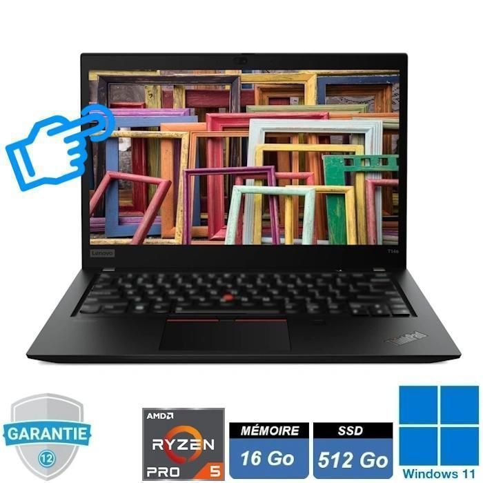 Pc portable - Lenovo Thinkpad T14s Gen1 - 14 Full HD  - Ryzen 5 PRO 4650U - RAM 16Go - SSD512Go - Windows 11 Pro Reconditionné - Lenovo reconditionné disponible sur Cdiscount Seconde Vie