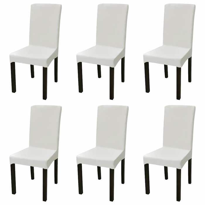 Maison Exclusive - Housses de chaise élastiques droites 6 pcs Crème