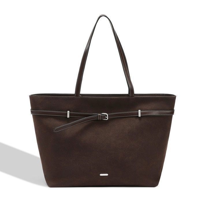 David Jones - Sac à Main Shopping Daim Cuir PU Femme - Marron