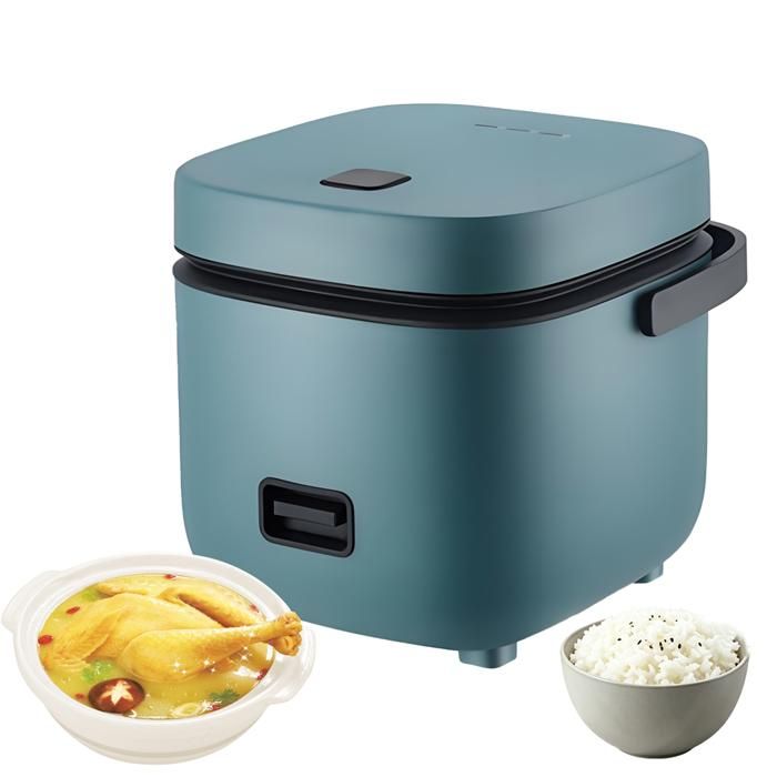 Mini Cuiseur à riz Cuiseur à riz électrique de 1.2L Comprend cuiseur vapeur cuillère à riz facile à nettoyer Acier inox 200W