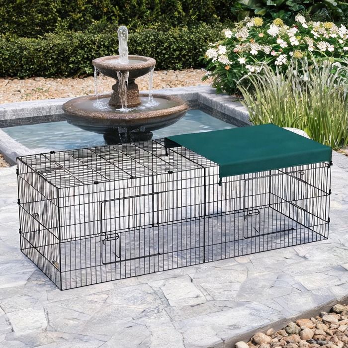 Accessoire De Cage Abri Petit Animal en Acier Vert 220 x 85 x 70 cm - Vert Acier 220 x 85 x 70 cm Ref 8CXPKJ