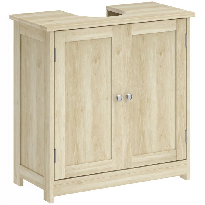 Meuble salle de bain sous lavabo - meuble sous-vasque - kleankin - placard 2 portes étagère rangement - bois - 60x30x60cm - chêne Meuble salle de bain sous lavabo - meuble sous-vasque - kleankin - placard 2 portes étagère rangement - bois - 60x30x60cm - chêne