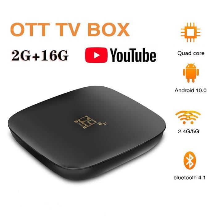 Boîtier Smart TV D9,Boîtier Décodeur Smart TV Android 10, 4K HD, WiFi  2.4GHz 5GHz - 2G+16G