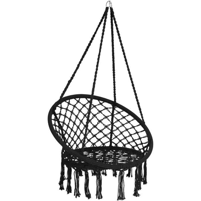 Support Hamac En C Métallique Noir - Capacité 150kg - Pour Intérieur/Extérieur - Montage Facile - Hamac Non Inclus