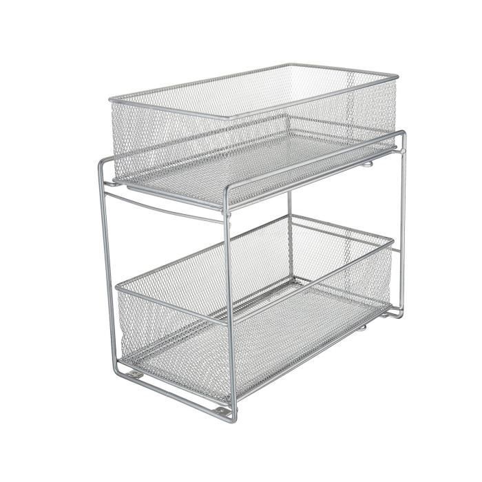 Lacyan Panier Rangement Coulissant Avec 2 Tiroirs Pour Cuisine Et