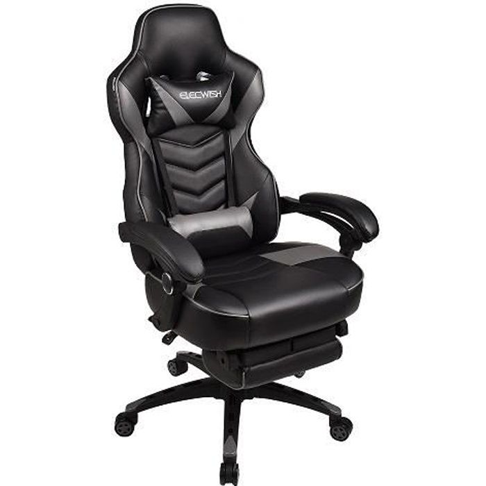 Massage Chaise Gaming Ergonomique Racing Chaise De Bureau Avec Reglage De Hauteur Repose Tete Et Soutien Des Lombaires Prix Pas Cher Cdiscount