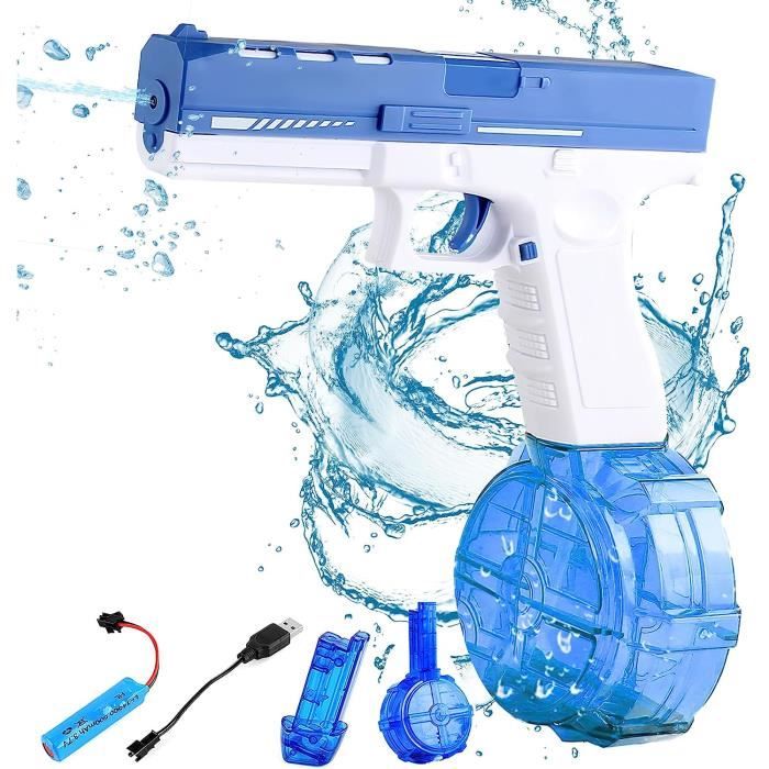 Pistolet à Eau Électrique Lubibi Bleu - Jouet Piscine Bataille D'Eau Enfants Adultes
