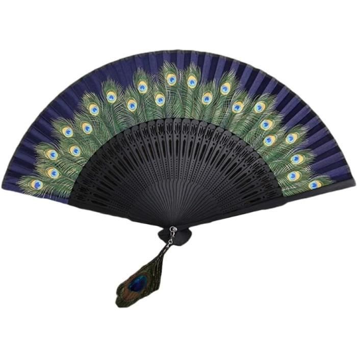 Lot De 12 éventails Pliables Blancs - Soie Et Bambou - Mariage Et Décoration - Avec Gland