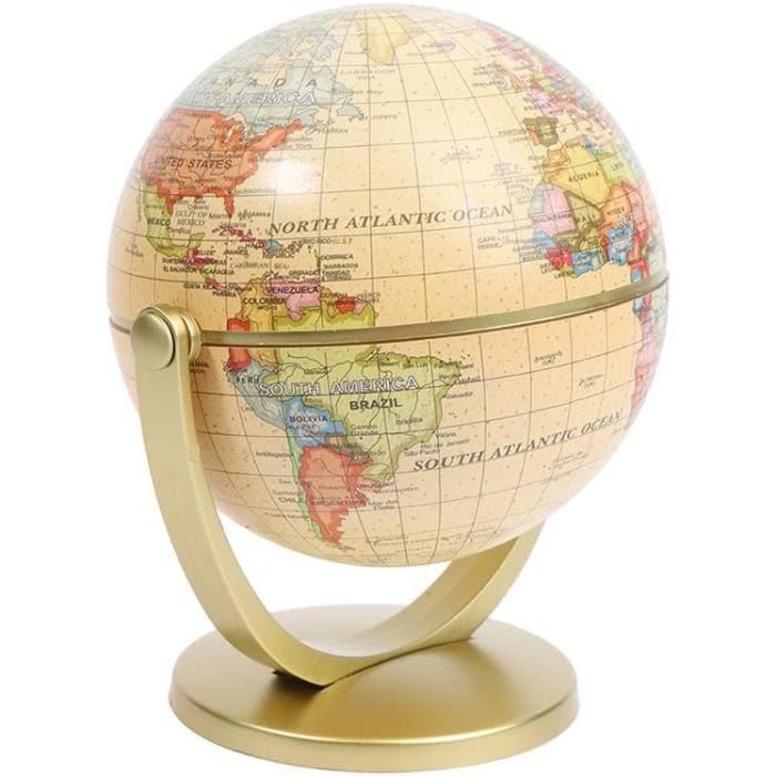 Globe Terrestre Rotatif 360° URBNLIVING Vintage Bois Et Métal 45cm - Vert