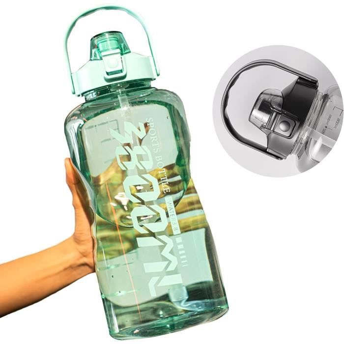 Gourde Sport 1,5L Sans BPA - Bouteille D'eau Avec Paille étanche - Pour Fitness, Randonnée, Bureau - 3