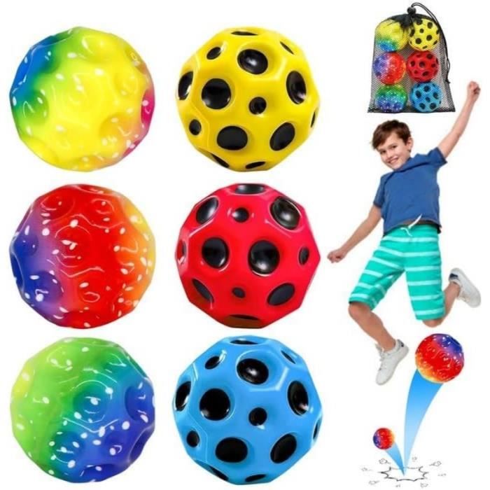Lot De 6 Balles Rebondissantes Avec Corde élastique - Diamètre 6 Cm, Couleurs Vives, Pour Entraînement, Jeux Intérieur/extérieur