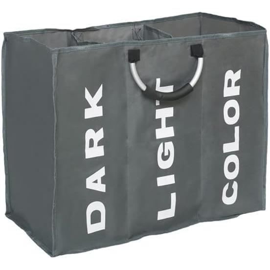 DOKEHOM 90L Grand Paniers à Linge, Sac à Linge Pliable, Corbeilles à Linge Autoportante Et Haute, Bac à Linge Pliable (Noir - 4