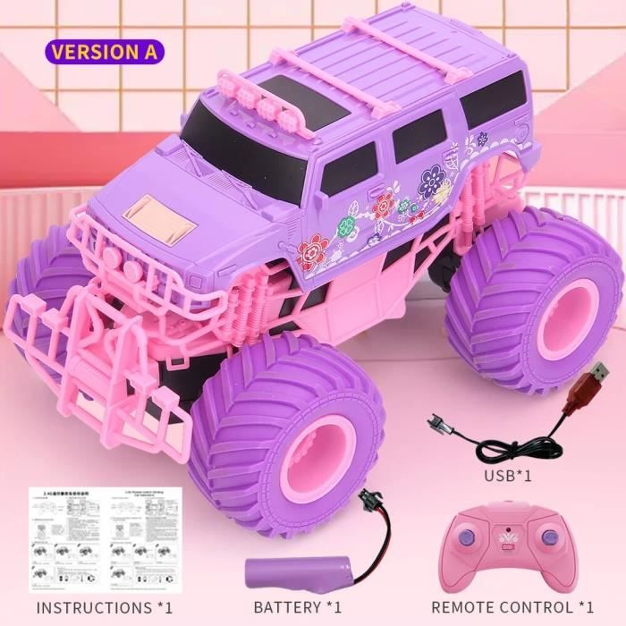 Voiture electrique telecommandee Barbie A Hummer F4 Rose Cdiscount Jeux Jouets