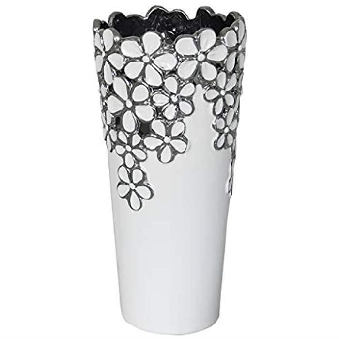 45 cm Blanc Argent Céramique d/'Art Formano Lampe de chevet luminaire Boule H