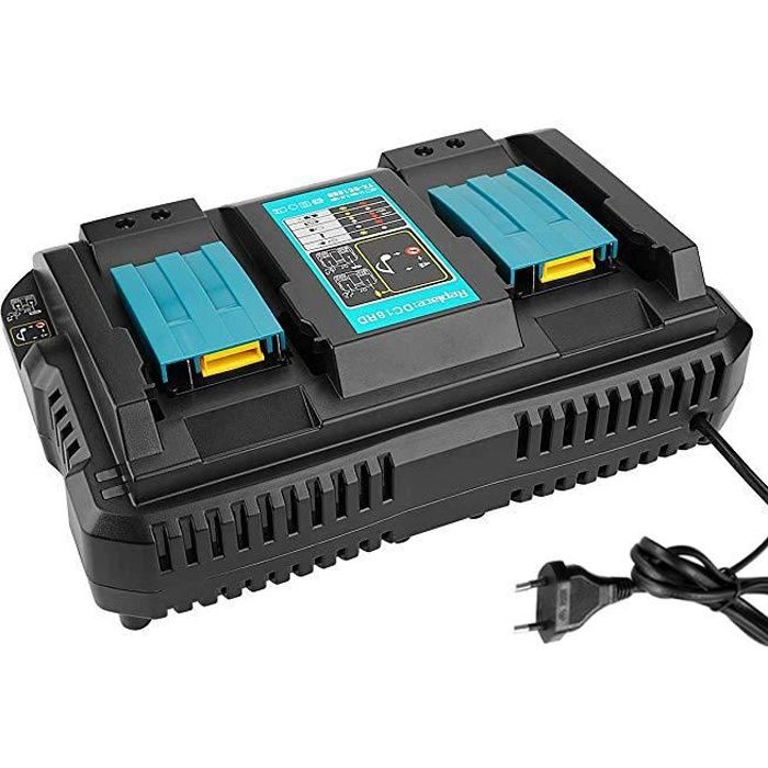 Chargeur de rechange Rapide pour Double Batterie Li-ion 14.4V à 18V Makita BL1830 BL1850 BL1815 BL1860 outil puissance électrique
