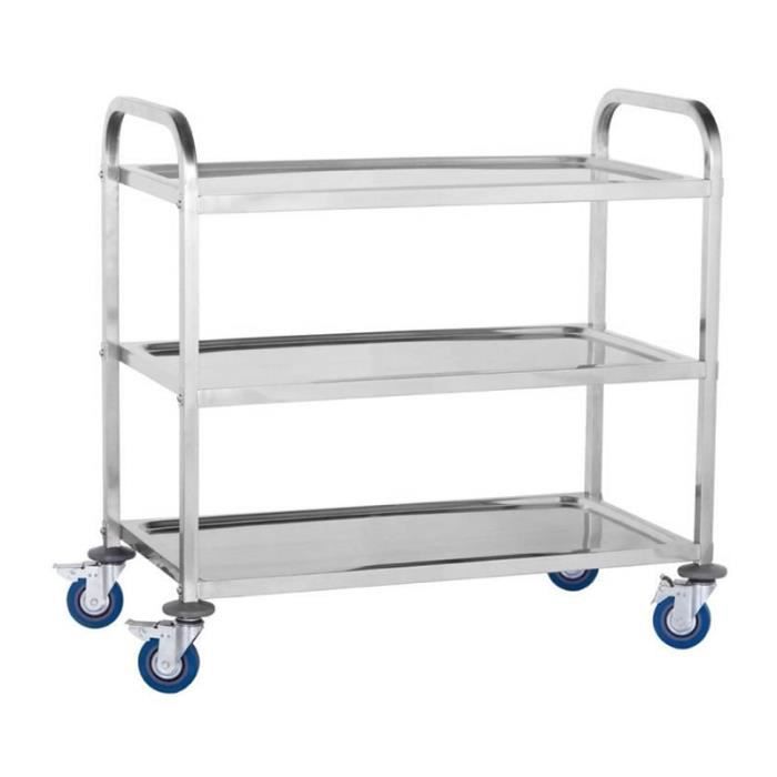 Chariot De Service Desserte En Inox Table Roulante Table Mobile 2