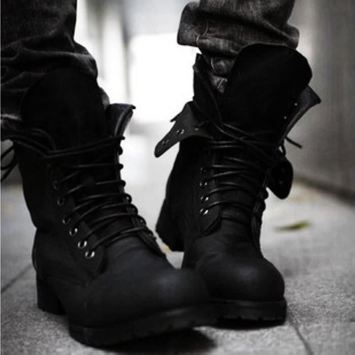 chaussures bottines noires homme