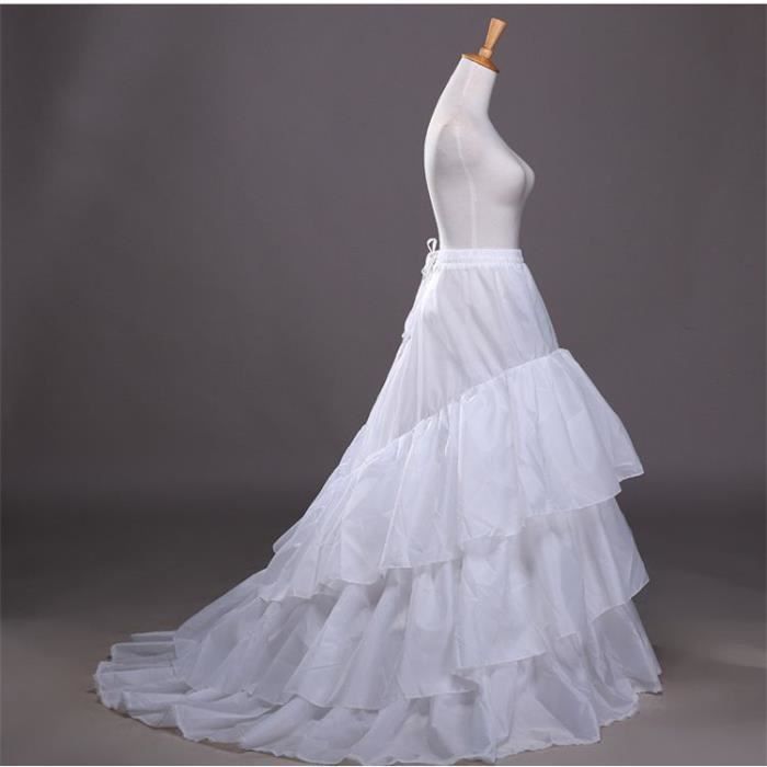 Jupon De Mariee Soiree Mariage Tulle Mariage Jupe Crinoligne Femme Blanc Longue Froufrou A Line Naturel 2 Cerveaux Avec Traine Achat Vente Jupon De Mariage 2009939905651 Cdiscount