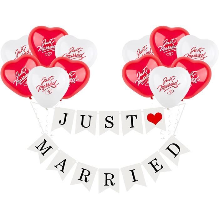Banderole "Just Married" Ou "MR & MRS" Pour Mariage - Décoration Vintage, Guirlande En Papier, Pour Voiture Ou Salle